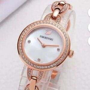 Swarovski Aila Quartz Crystal White Mother of Pearl Dial Ladies Watch